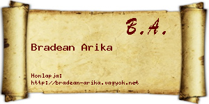Bradean Arika névjegykártya